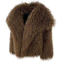 Short Mongolian Fur Coat | Women Luxury Cropped Fur Coat | Warm | Winter