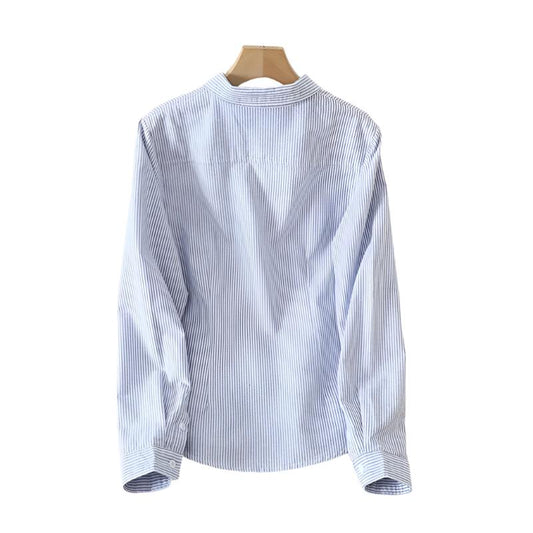 Women's Striped Oxford Shirt | Cotton Casual Button Up Dress Shirt