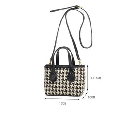Women Houndstooth Plaid Mini Bag | Shoulder Bag
