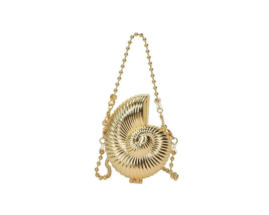 Women Conch Dinner Bag | Shoulder Bag | Messenger Crossbody Bag | Metal Chain Clutch | Shell Bag