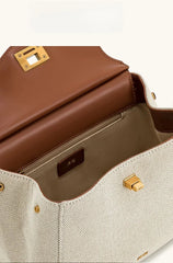 Women Leather Pillow Bag | Lock Clasp Handbag | Small Handbag | Shoulder Bag | Crossbody Bag