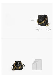 Women Leather Drawstring Bucket Bag | Quilted Crossbody Bag