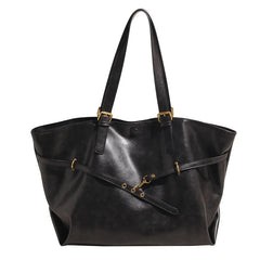 Women Tote Bag | Retro Leather Shoulder Handbag | Y2K Handbag