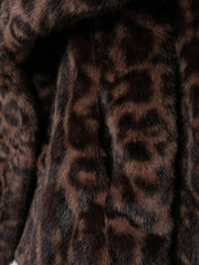 Women Winter Animal Print | Warm Fur Coat | Long Sleeve Lapel Coat | Leopard Print Coat