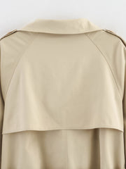 Women Short Trench Coat | Double Breasted With Belt | Windbreaker