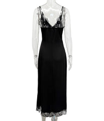 Women Lace Printed Long Dress | V-Neck | Backless | Party Dress | Bodycon Dress