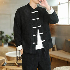 Men Tracksuit | Spring | Corduroy Two-Piece Set | Casual Jacket | Vintage