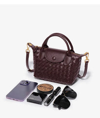 Women Woven Shoulder Bag | Small Dumpling Bag | Bucket Bag | Crossbody Bag | Lunch Box Bag