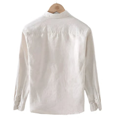 Men Long Sleeve Solid Shirt | Turn-down Collar Casual Button Down Shirt
