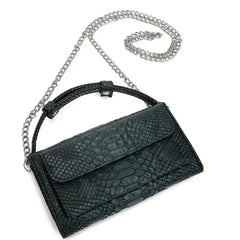 Women Snake Skin Clutch | Crossbody Chain Handbag