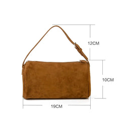 Women Vintage Suede Leather Shoulder Bag