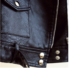 Women Biker Leather Jacket with Belt
