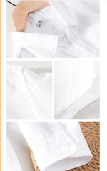 Men Linen Shirt | Long Sleeves Button Down Top | Stand Collar Plain Color Shirt