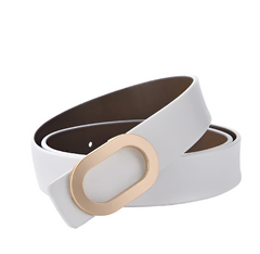 Women Leather Oval Buckle Belt | Needle Hole Adjustable