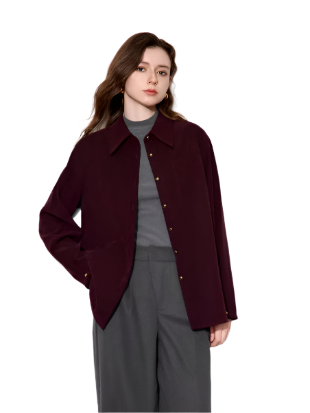 Women Corduroy Blouse Shirt | Turn Down Collar Winter Button Top
