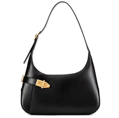 Women Black Leather Shoulder Bag | Office Bag