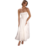 Women White Summer Long Dress