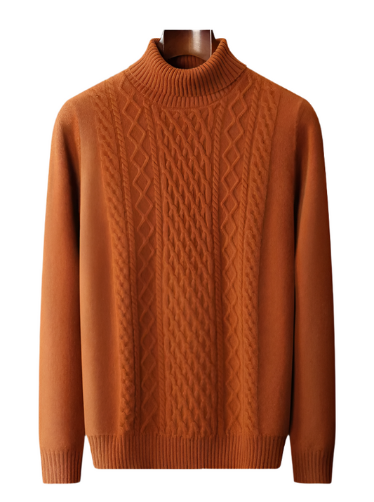 Men Merino Wool High-Necked Pullover | Warm Turtleneck Sweater