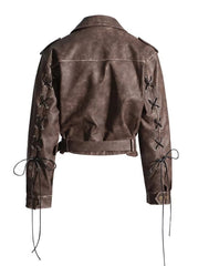 Women Washed Leather Jacket