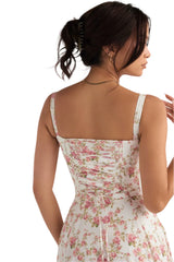 Women Casual Slit Floral Print Dress | Midi Summer Dress | Sundress | Holiday Dress