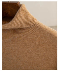 Men Merino Wool Turtleneck Knitted Pullover | Merino Wool Sweater | Cashmere Warm Knit Top