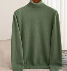 Men Merino Wool Turtleneck Knitted Pullover | Merino Wool Sweater | Cashmere Warm Knit Top