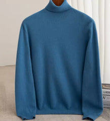 Men Merino Wool Turtleneck Knitted Pullover | Merino Wool Sweater | Cashmere Warm Knit Top