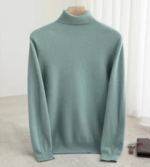 Men Merino Wool Turtleneck Knitted Pullover | Merino Wool Sweater | Cashmere Warm Knit Top