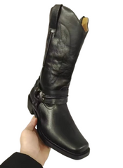 Men Western Cowboy Boots | Leather Embroidered Boots | Winter Shoes | Retro Men Boots | Mid-Calf Boots