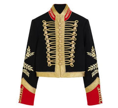 Women Napoleon Jacket | Stand Collar | Full Sleeve | Spring Jacket | Coat | Short Military Jacket