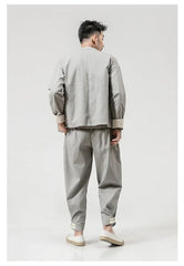 Men Tang Suit Jacket | Linen Top | Long Sleeve