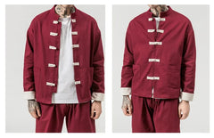 Men Tang Suit Jacket | Linen Top | Long Sleeve