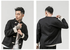 Men Tang Suit Jacket | Linen Top | Long Sleeve