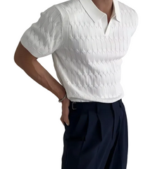 Men Knit Polo Shirt | Short Sleeves Polo Shirt | Half-Sleeved Casual Slim-Fit Top