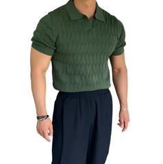 Men Knit Polo Shirt | Short Sleeves Polo Shirt | Half-Sleeved Casual Slim-Fit Top