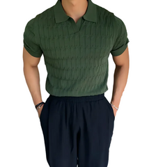 Men Knit Polo Shirt | Short Sleeves Polo Shirt | Half-Sleeved Casual Slim-Fit Top