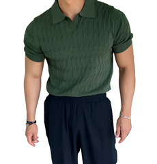 Men Knit Polo Shirt | Short Sleeves Polo Shirt | Half-Sleeved Casual Slim-Fit Top