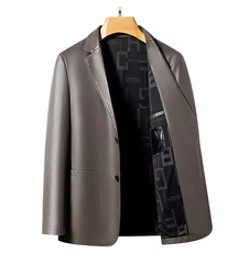 Sheep Leather Casual Suit Men's Jacket | Black Brown Leather Winter Jacket