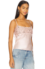 Women Pink Summer Tassel Top With Mini Skirt Set | Sequin Crop Top | Backless