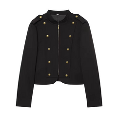 Women Short Coat | Spring | Short Blazer | Long Sleeves | Napoleon Jacket