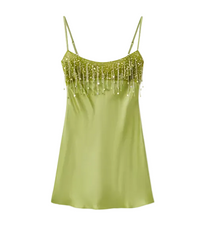 Women Sequin Tassel Dress | Beach Mini Dress | Satin | Spaghetti Straps