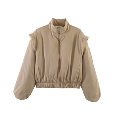 Women Puffer Jacket | Bomber Jacket | Short Jacket | Long Sleeve | Cropped