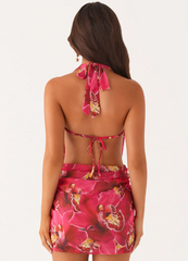 Women Summer Halter Neck Dress | Backless | Mesh Dress | Party Mini Dress