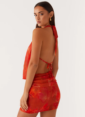 Women Summer Halter Neck Dress | Backless | Mesh Dress | Party Mini Dress
