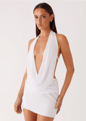 Women Summer Halter Neck Dress | Backless | Mesh Dress | Party Mini Dress