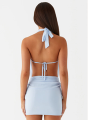 Women Summer Halter Neck Dress | Backless | Mesh Dress | Party Mini Dress