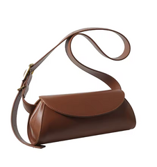 Women Baguette Leather Bag | Adjustable Wide Strap Shoulder Bag