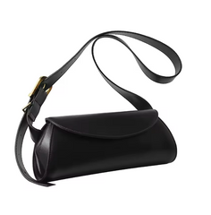 Women Baguette Leather Bag | Adjustable Wide Strap Shoulder Bag
