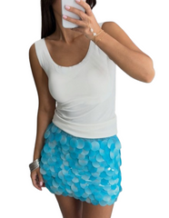 Women Sequin Mini Skirt | Low Rise Bodycon Skirt
