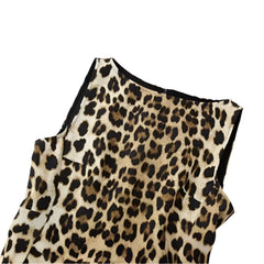 Women Leopard Print Mini Dress | Sleeveless O-Neck Dress